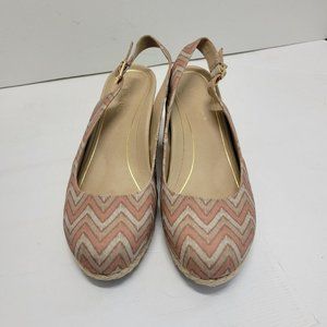 Vionic Coralina Espadrille Wedge Platform Sandals Chevron Print